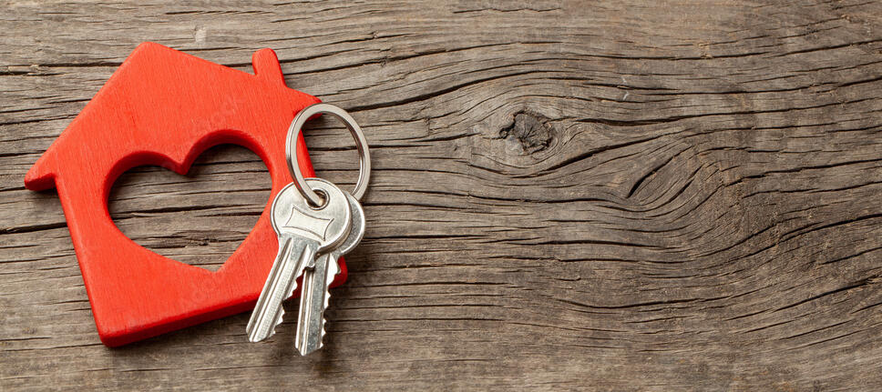 A key for a housing unit is featured.